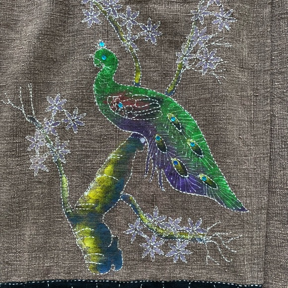 One of a kind wraparound skirt. Hand made, original. Embroidered. - Picture 4 of 6